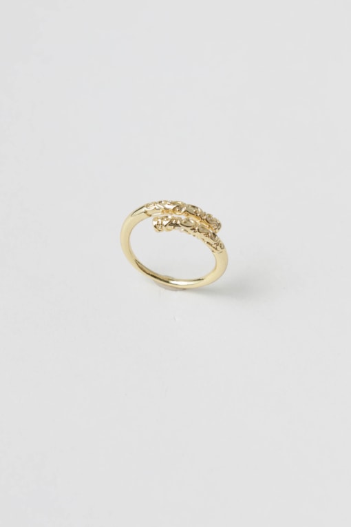 Anel Textura Dourado