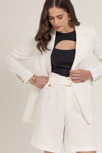 Bermuda Alfaiataria Chino Branco