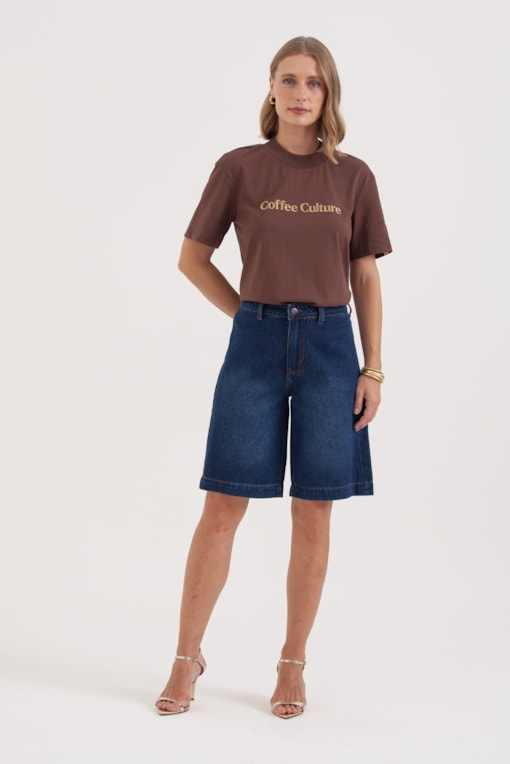Bermuda Jeans Básica Jeans