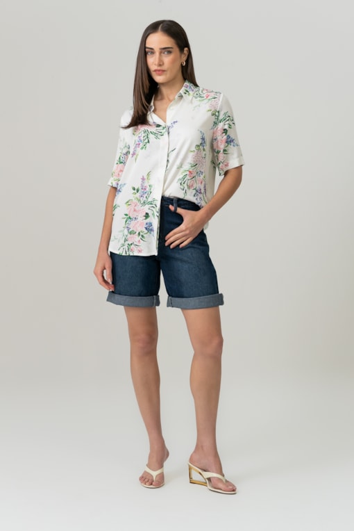 Bermuda Jeans Básica Jeans