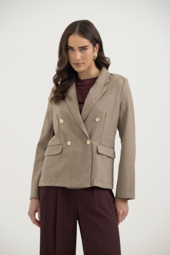 Blazer Abotoamento Duplo Bege