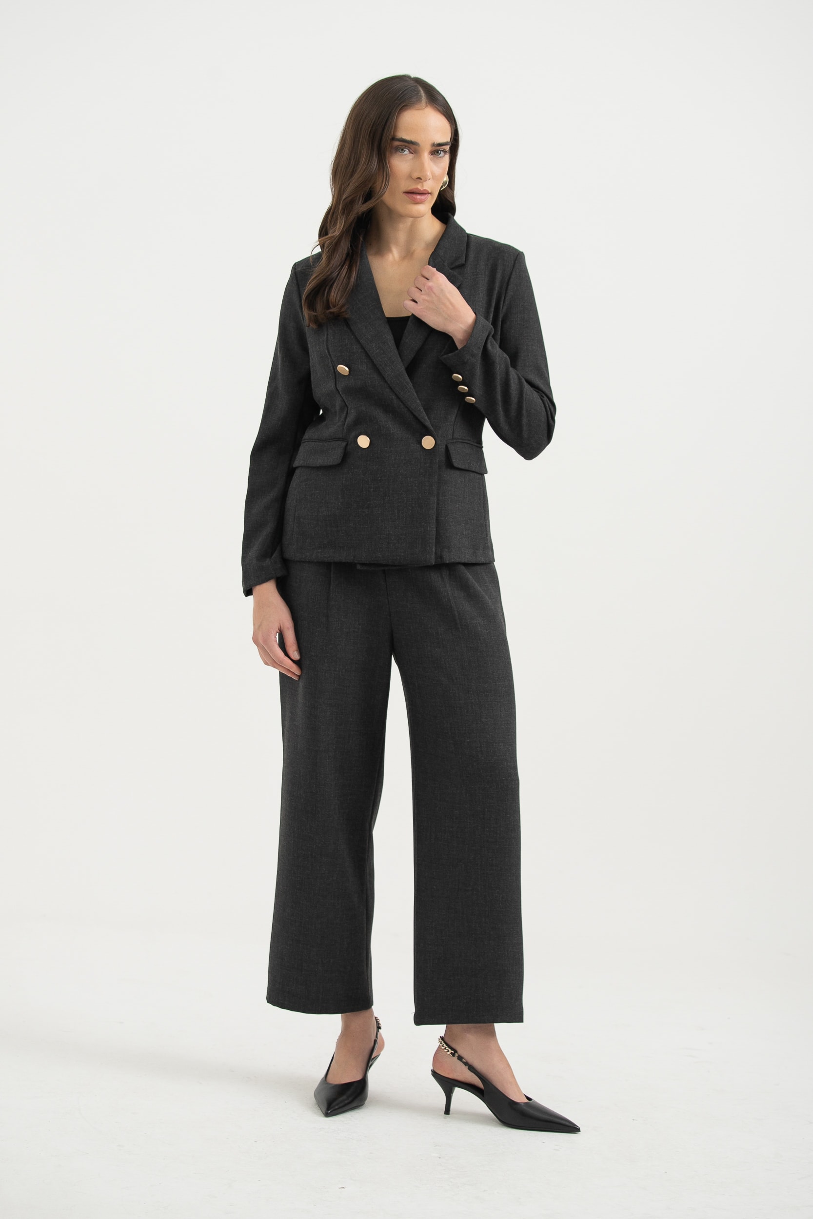Blazer Abotoamento Duplo Preto