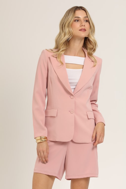 Blazer Alfaiataria Rosa