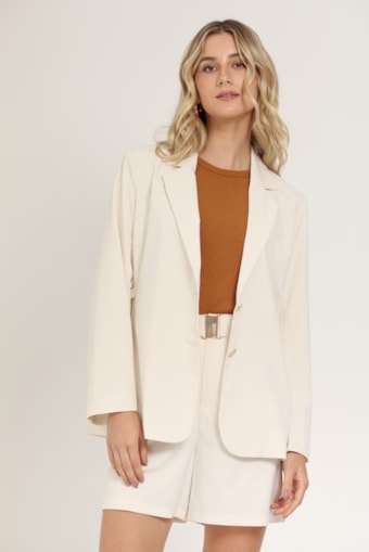 Blazer Alongado Alfaiataria Areia