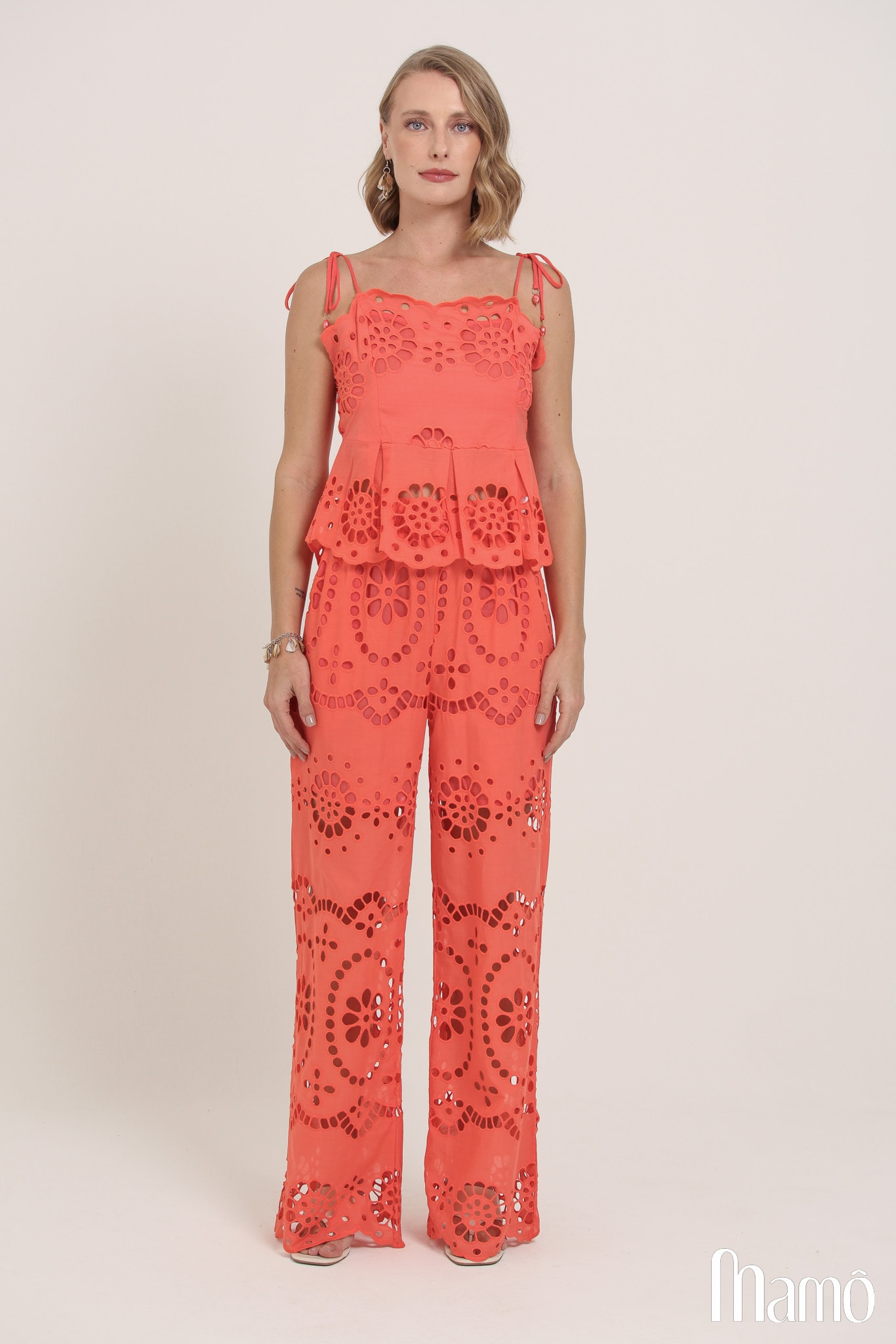 Blusa Alça Fina Guipir Rosa