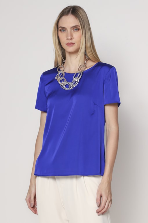 Blusa Basic Sedinha  Azul