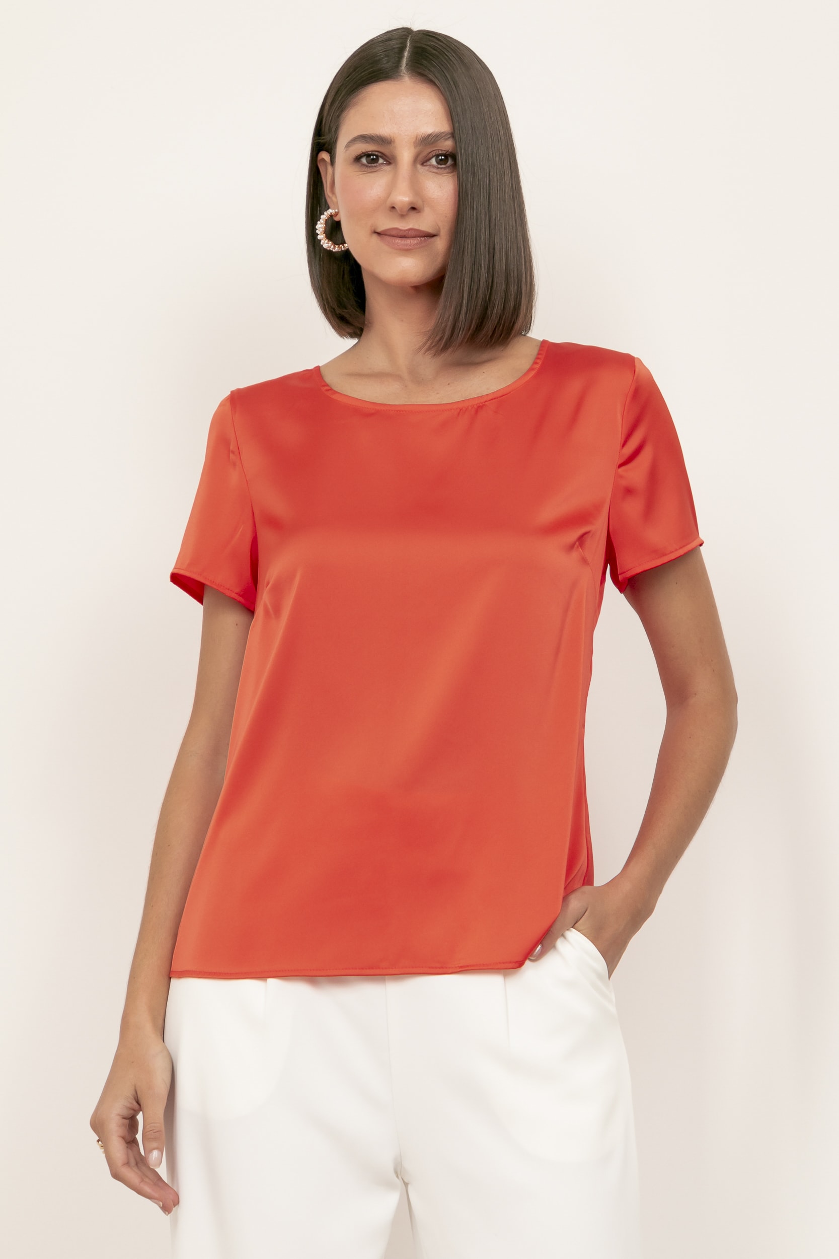 Blusa Basic Sedinha  Laranja