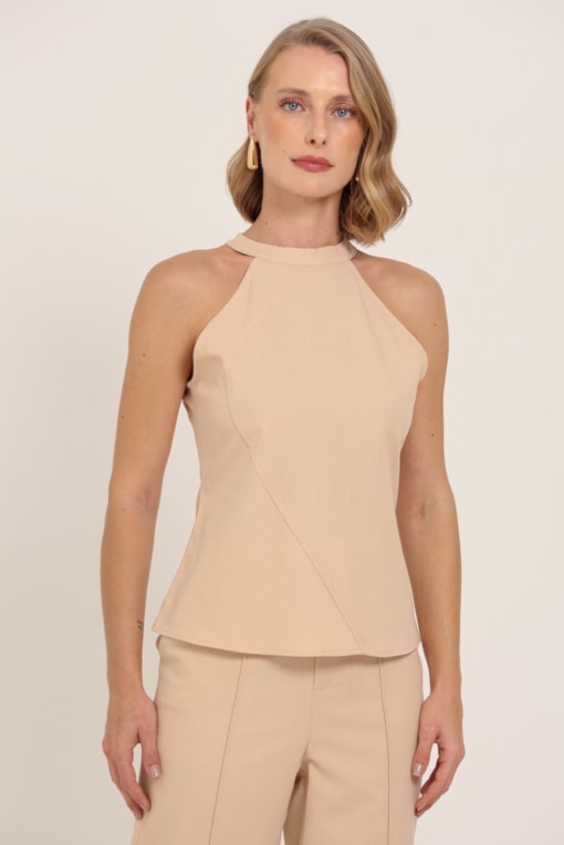 Blusa Cava Americana Linho Natural