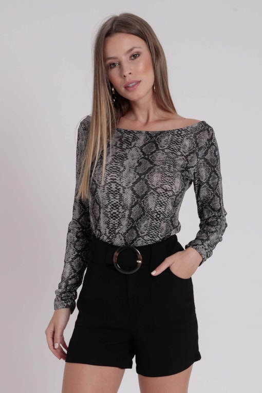 Blusa Cobra Glam Cinza