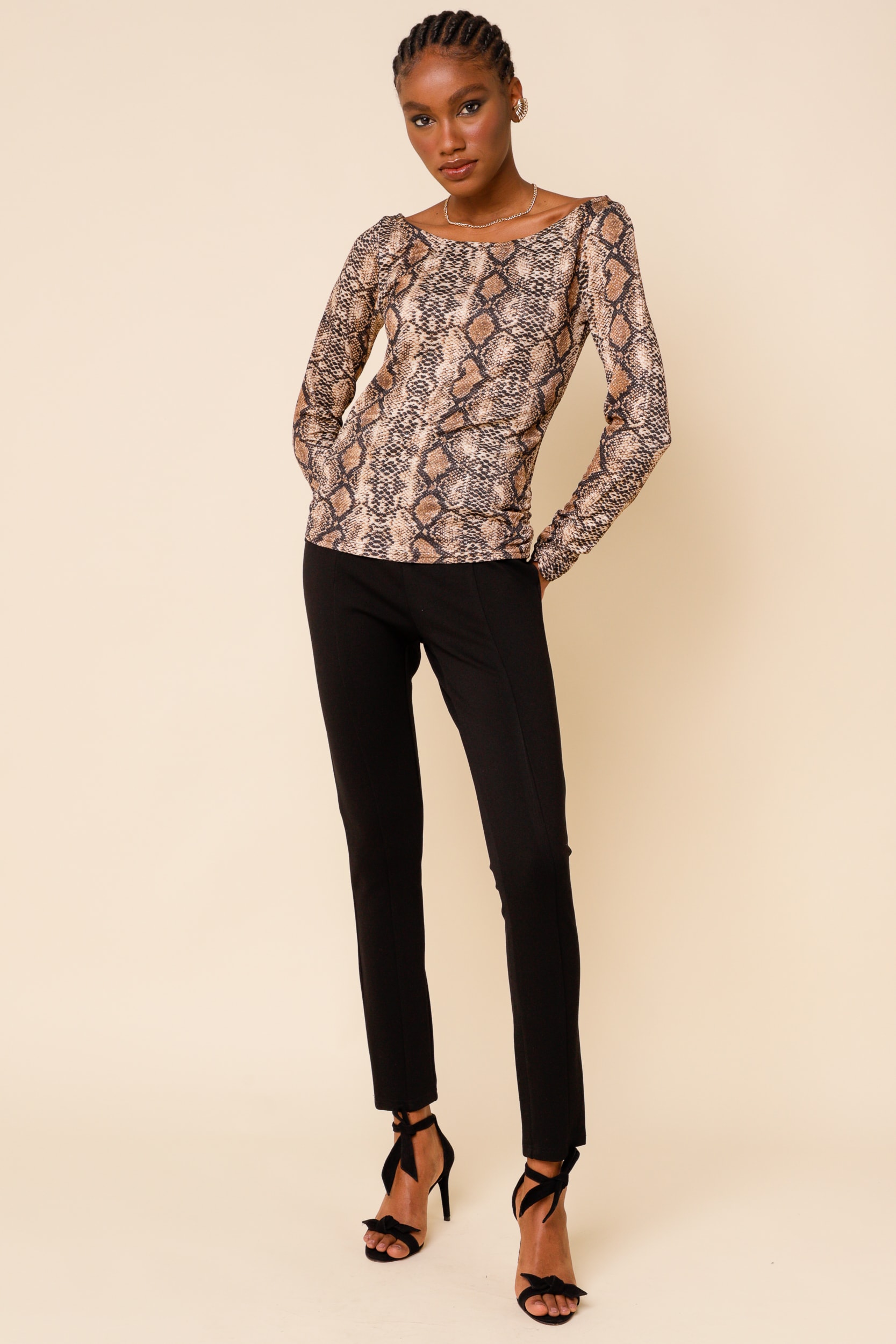 Blusa Cobra Glam Marrom