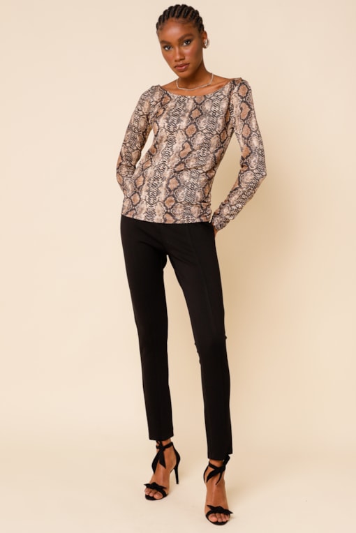 Blusa Cobra Glam Marrom