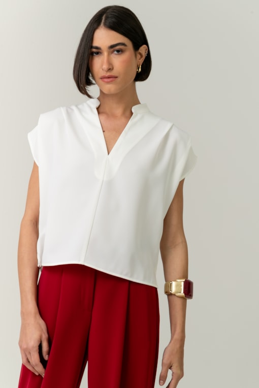 Blusa Com Detalhe No Ombro Off-white