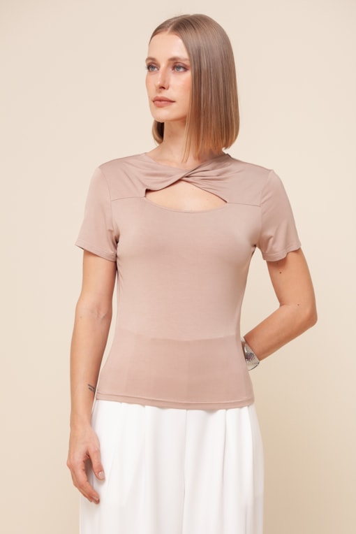 Blusa De Malha Decote Torcido Fendi