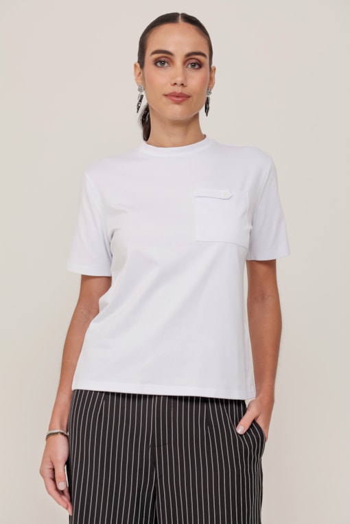 Blusa De Malha Detalhe Bolso Off-white