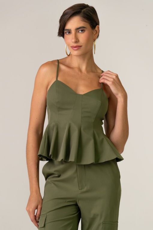 Blusa Peplum Kate Verde 