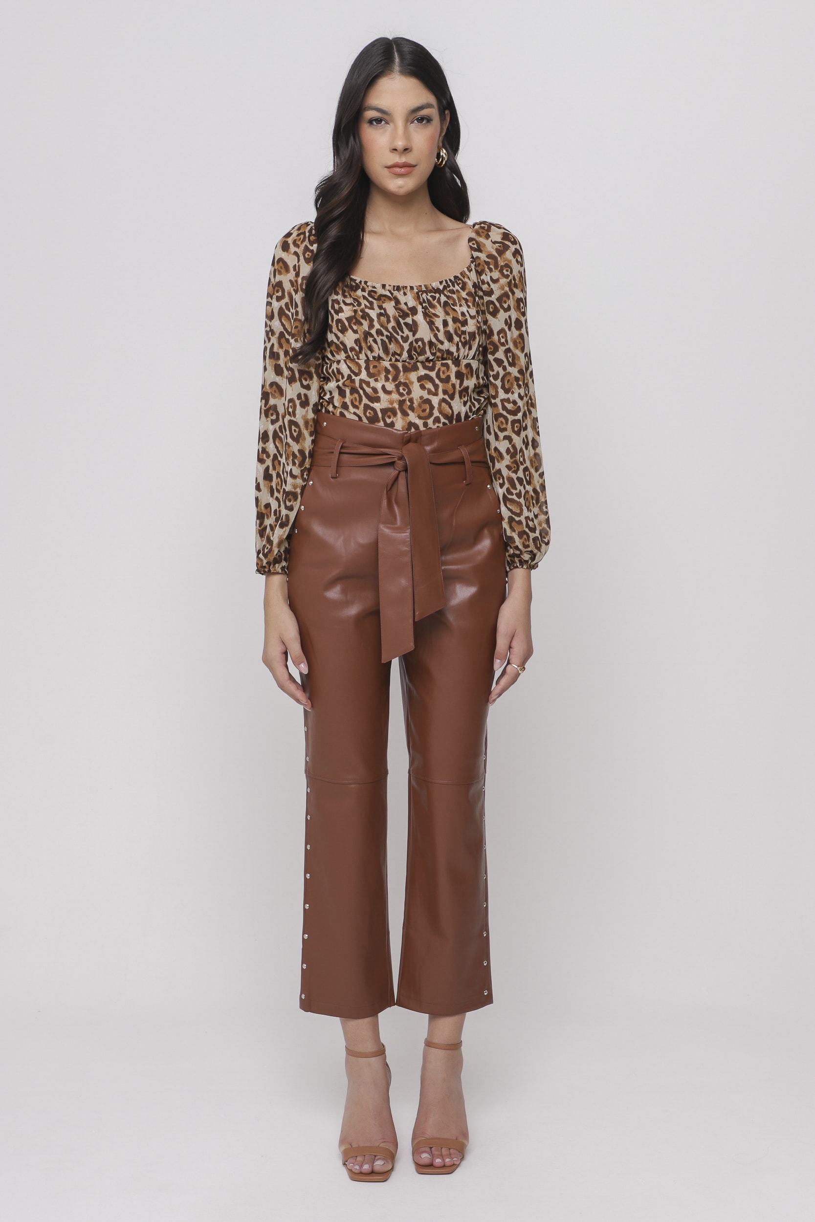 Body Animal Print Franzido        Onça