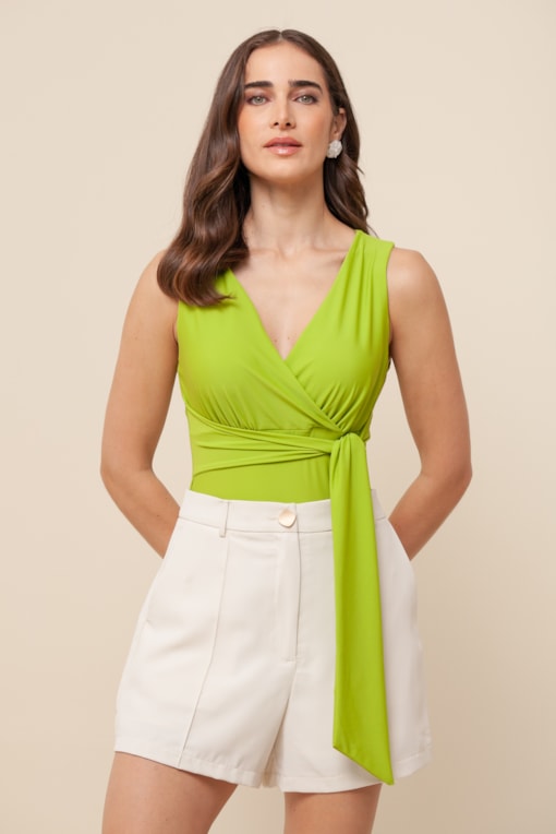 Body Jersey Transpassado Verde 