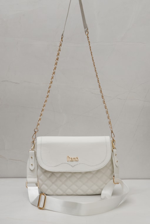 Bolsa Clássica Mini Flap  Off-white