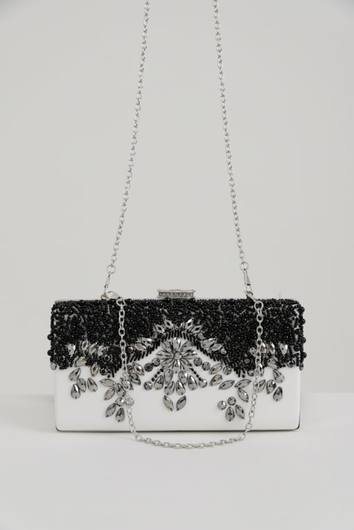 Bolsa Clutch Aplicação Strass Off-white