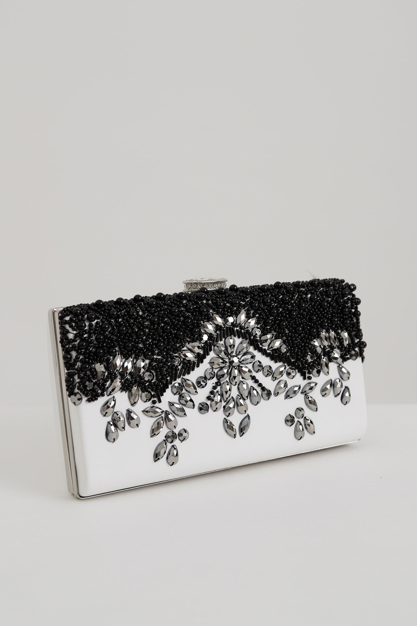 Bolsa Clutch Aplicação Strass Off-white