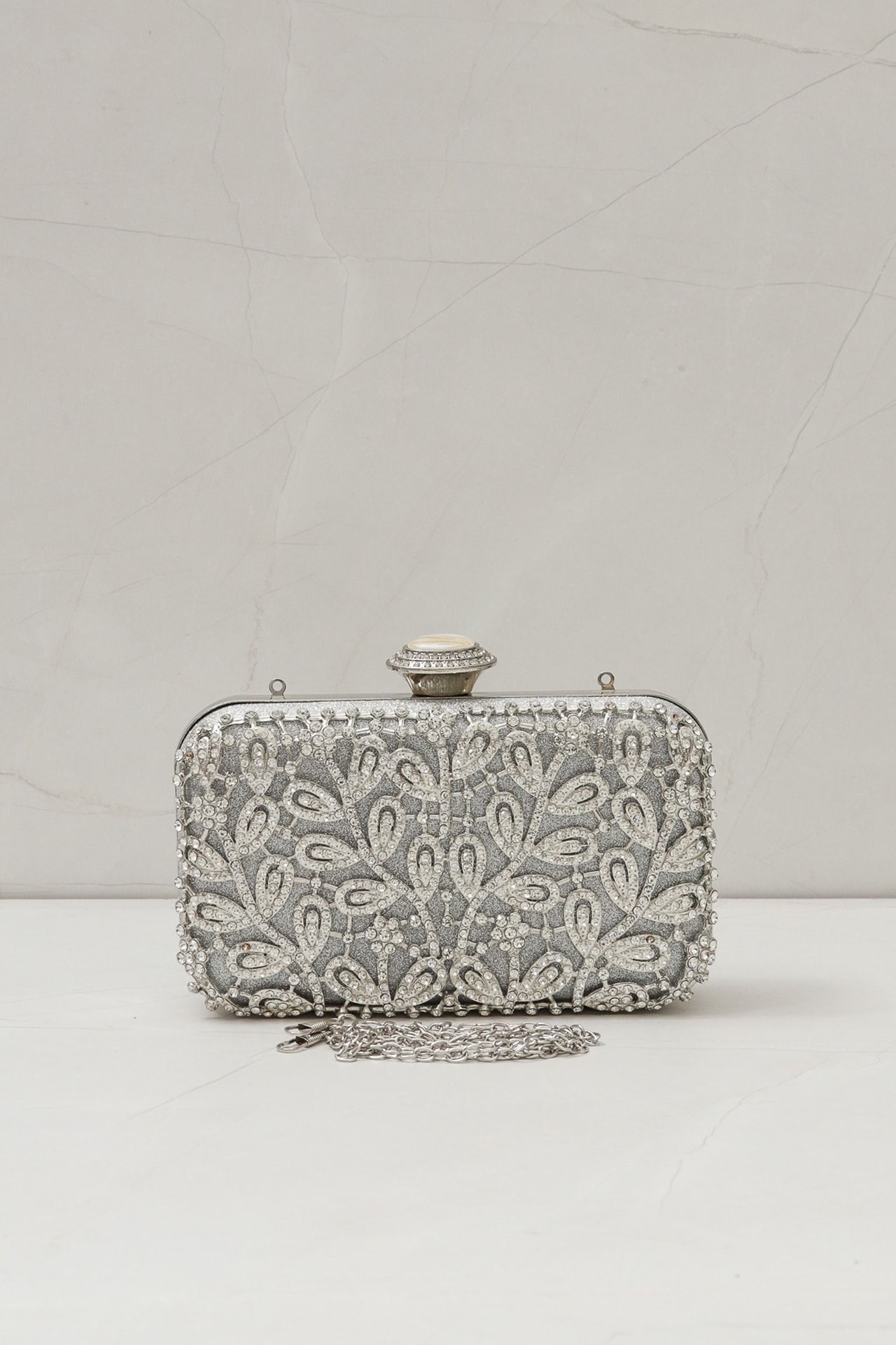 Bolsa Clutch Brilhos  Prata