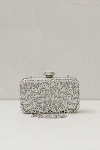 Bolsa Clutch Brilhos  Prata