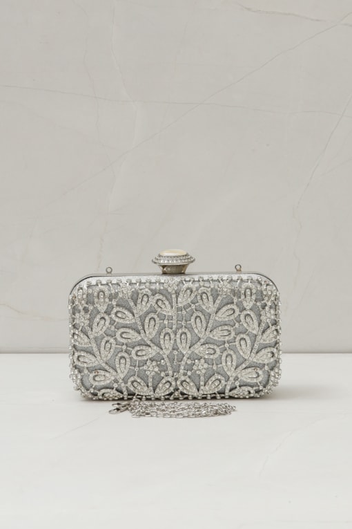 Bolsa Clutch Brilhos  Prata
