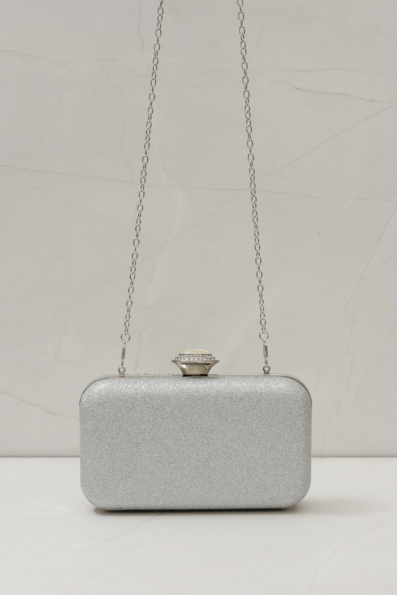 Bolsa Clutch Brilhos  Prata