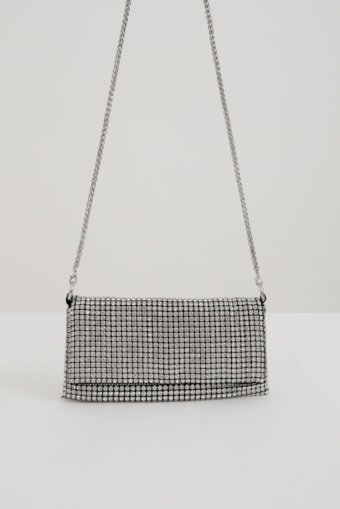 Bolsa Clutch Brilhos Prata
