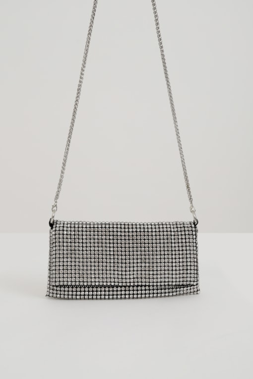 Bolsa Clutch Brilhos Prata