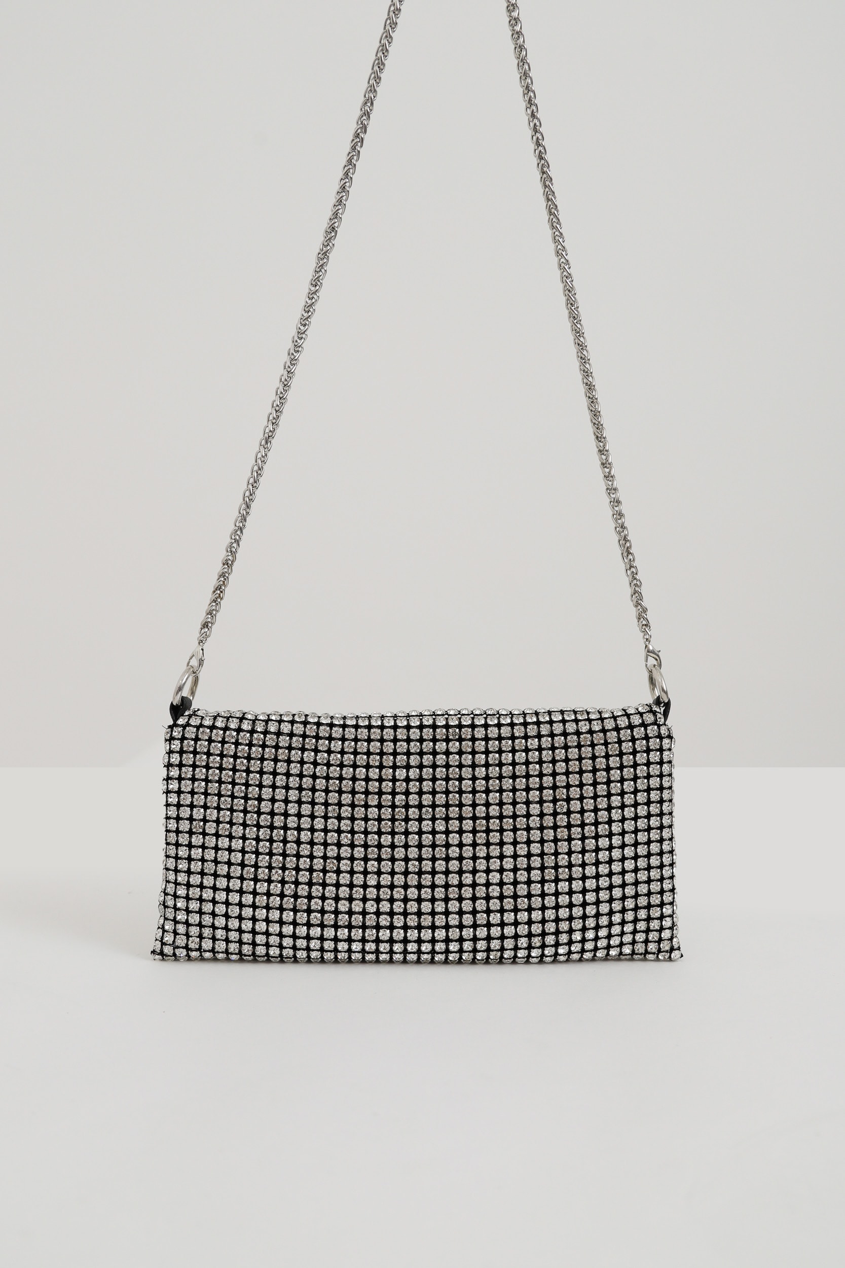 Bolsa Clutch Brilhos Prata