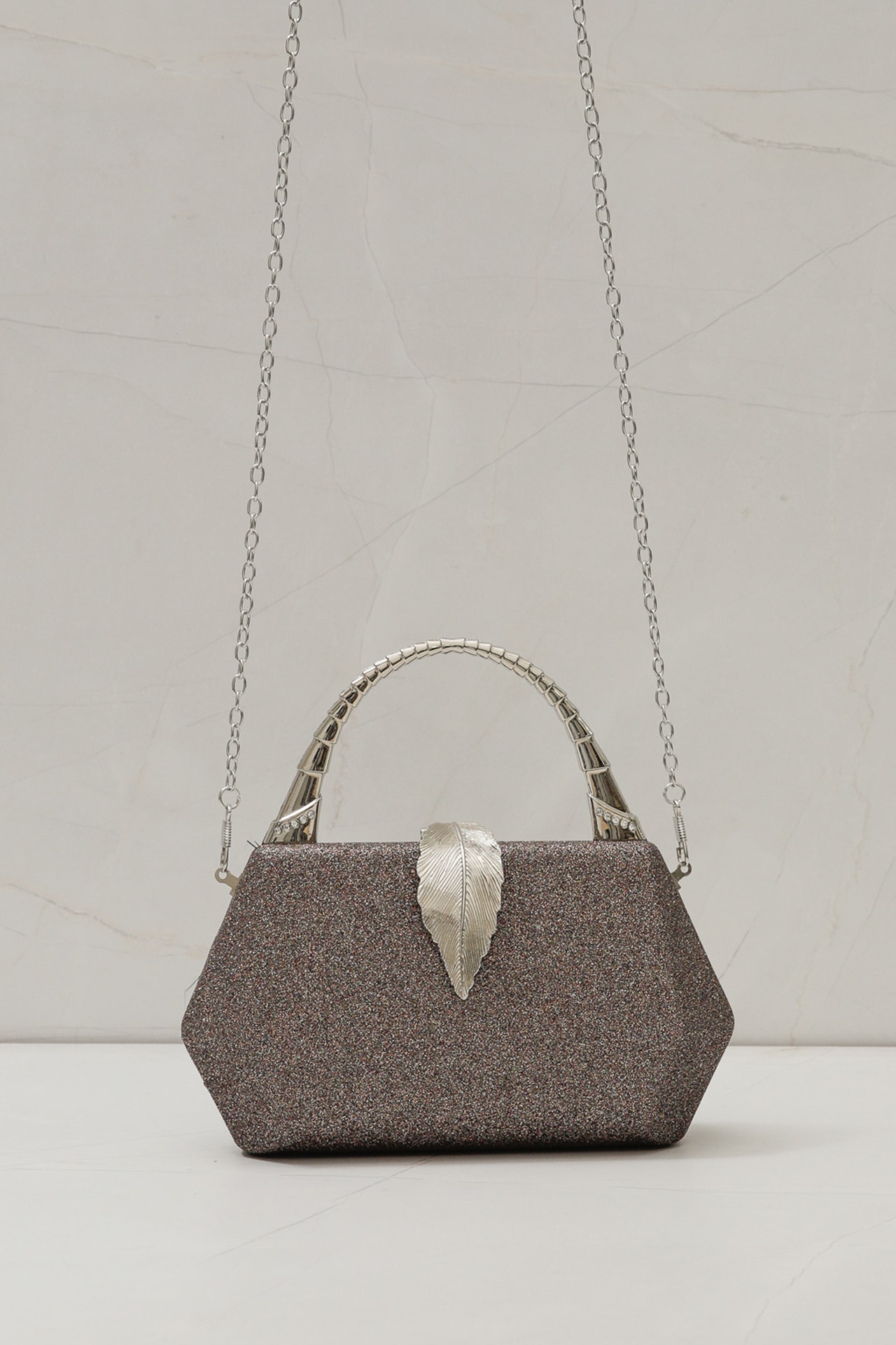 Bolsa Clutch Fecho de Folha Onix