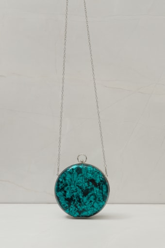 Bolsa Clutch Mármore Redonda   Verde 