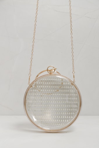 Bolsa Clutch Redonda Alça Argola  Prata