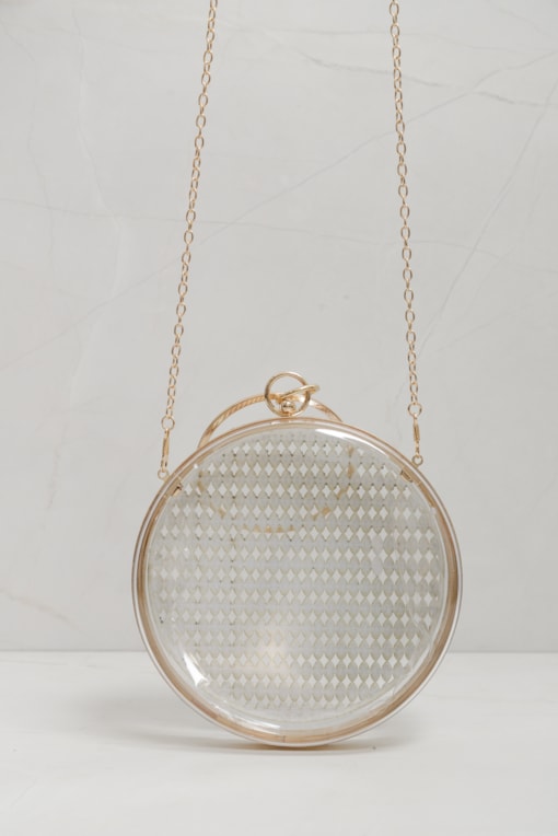 Bolsa Clutch Redonda Alça Argola  Prata