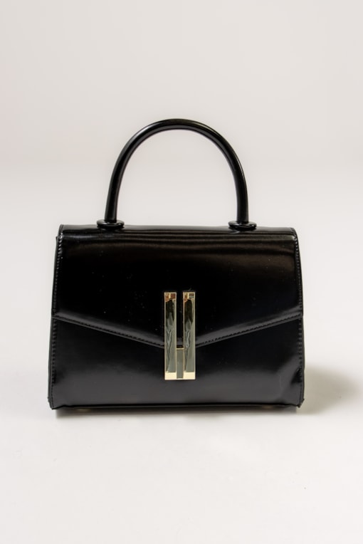 Bolsa Com Fecho De Metal Grande Preto