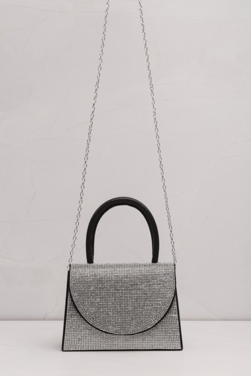 Bolsa Flap Maxi Shine  Preto