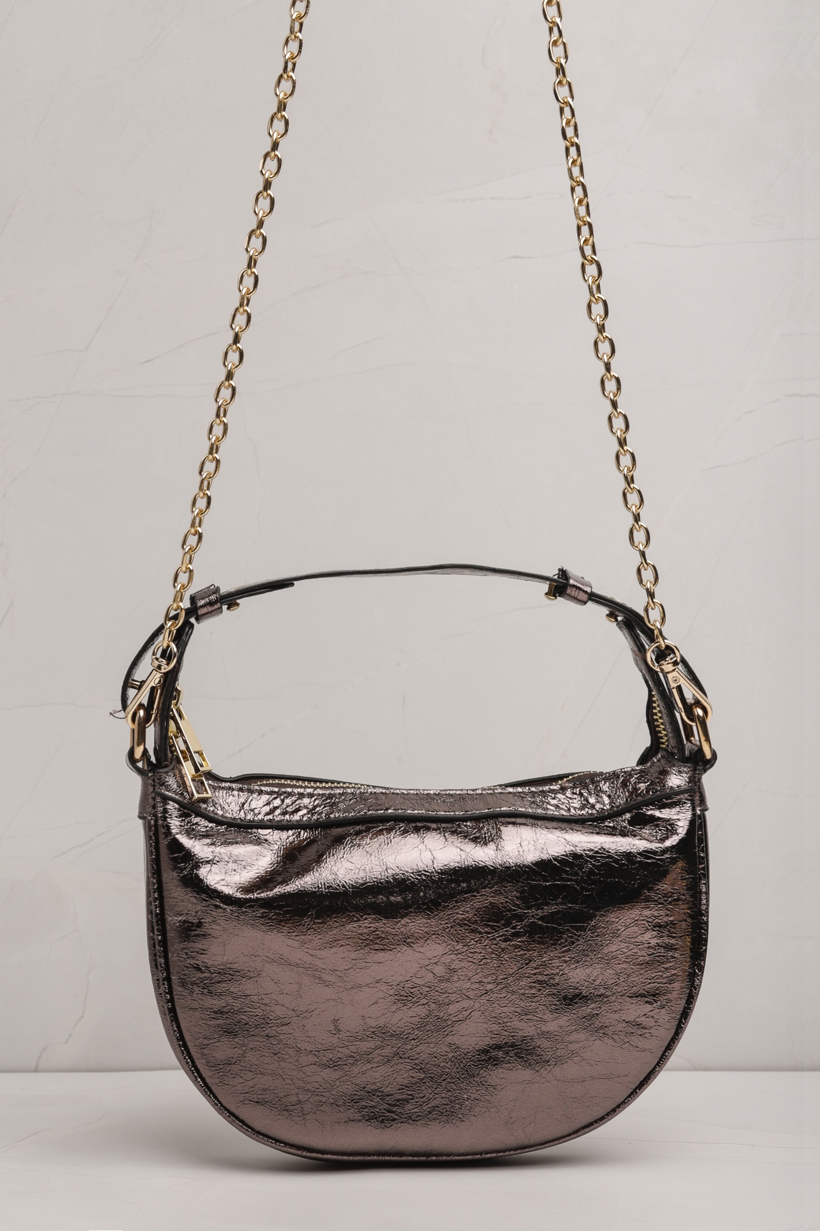 Bolsa Hobo Fivelas Bronze
