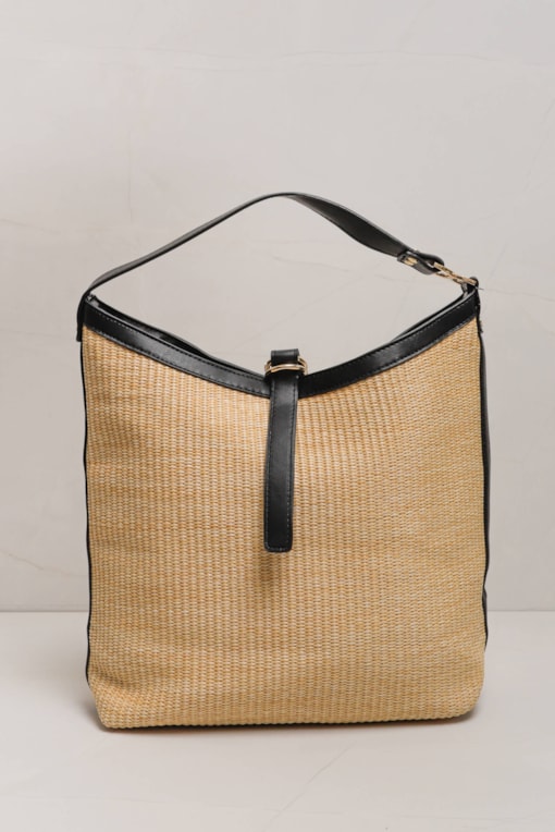 Bolsa Palha Alça Curta  Preto