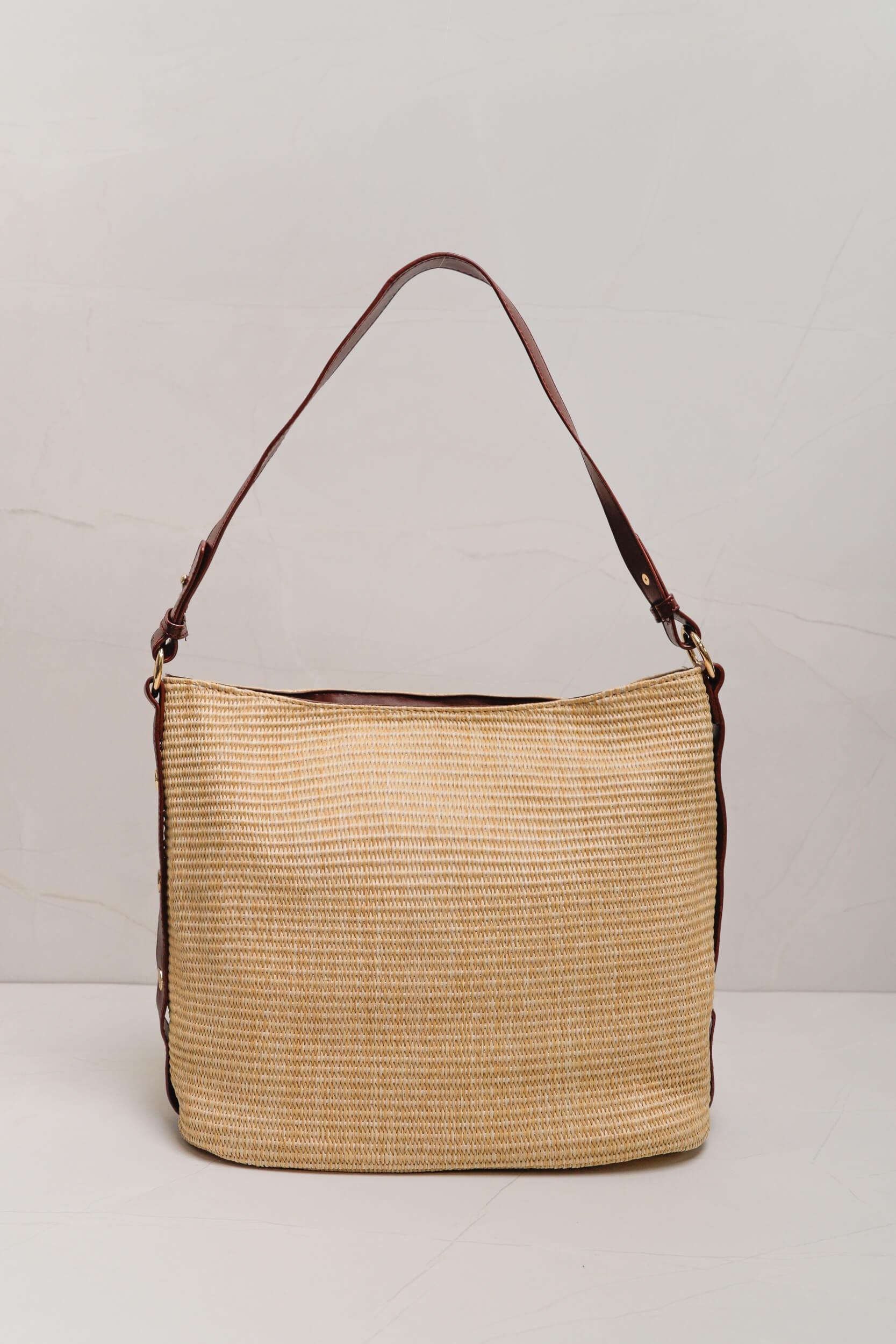 Bolsa Palha Elegante  Marrom