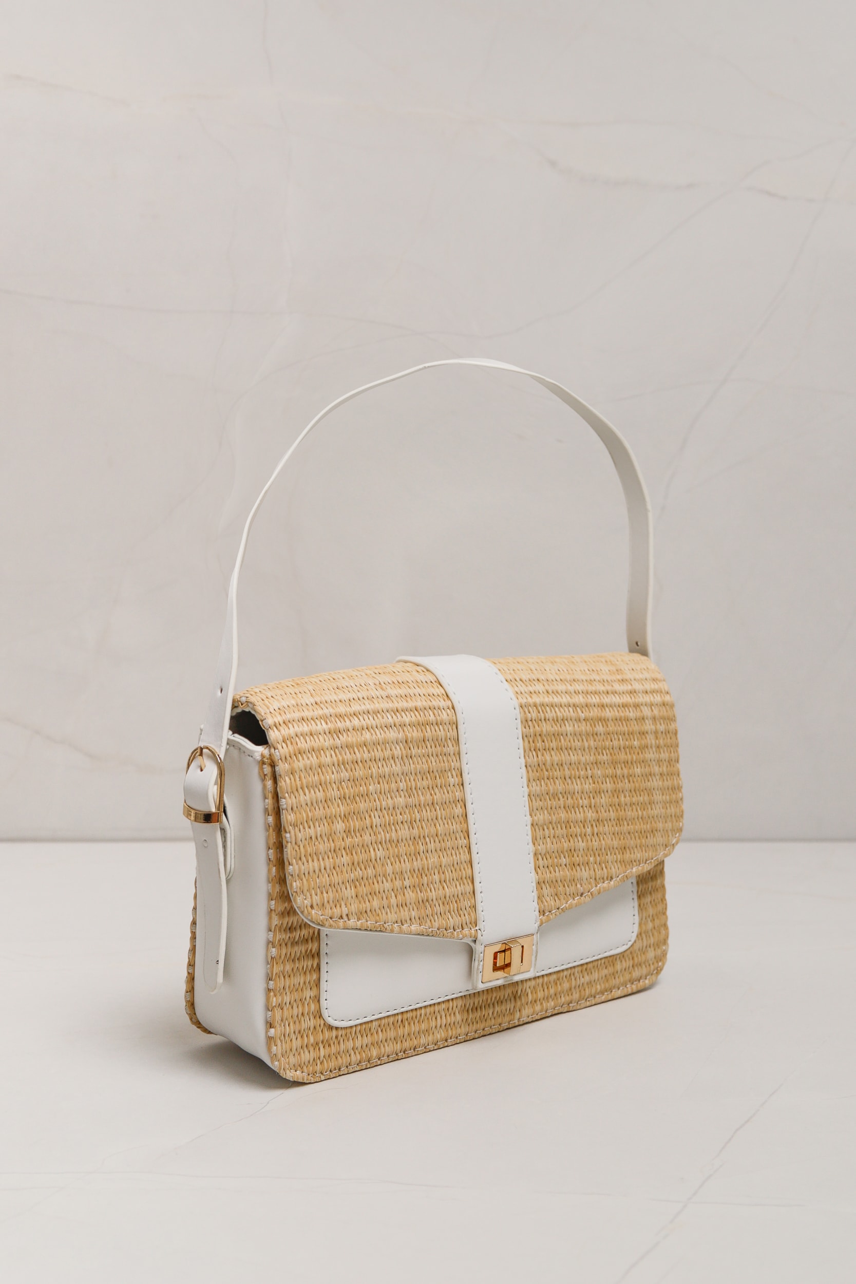 Bolsa Palha Quadrada  Branco