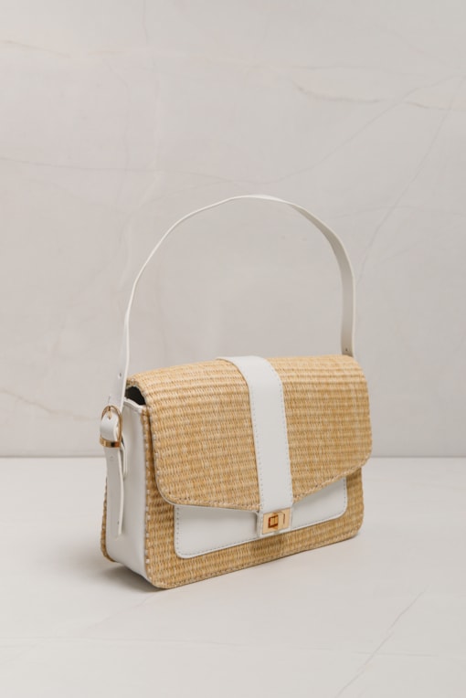 Bolsa Palha Quadrada  Branco
