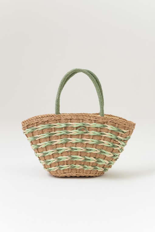 Bolsa Palha Trançada Verde Verde 