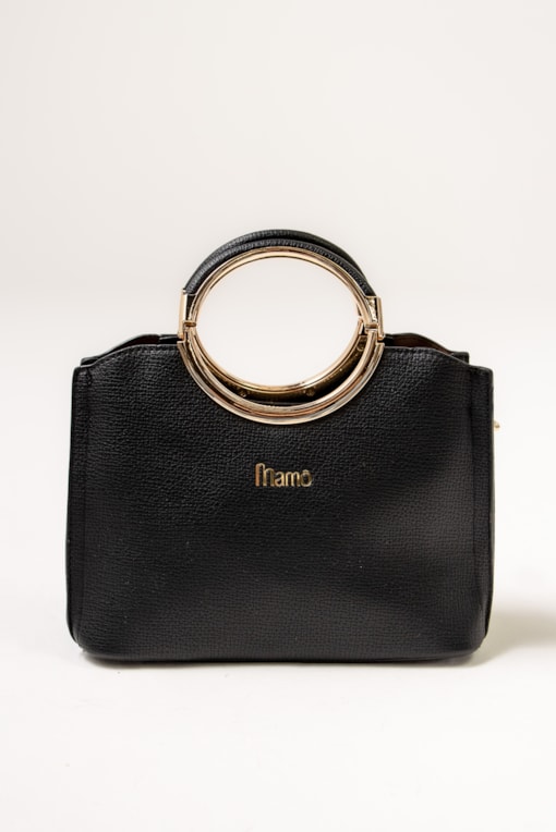 Bolsa Pequena Com Alça De Metal Preto