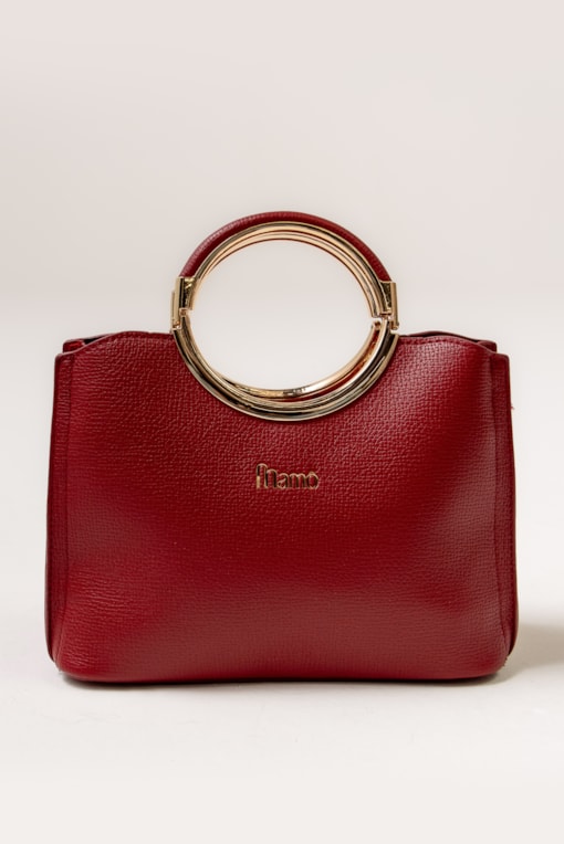 Bolsa Pequena Com Alça De Metal Vermelho