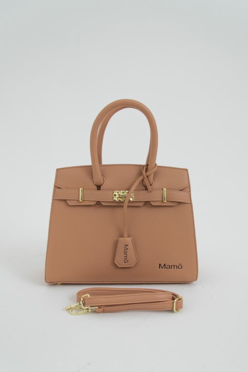Bolsa Satchel Estruturada Clássica Bege