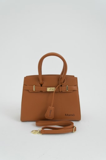 Bolsa Satchel Estruturada Clássica Caramelo