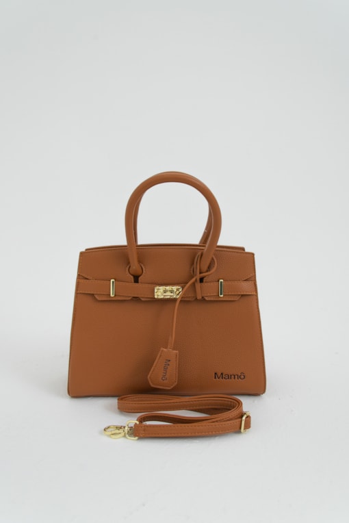 Bolsa Satchel Estruturada Clássica Caramelo
