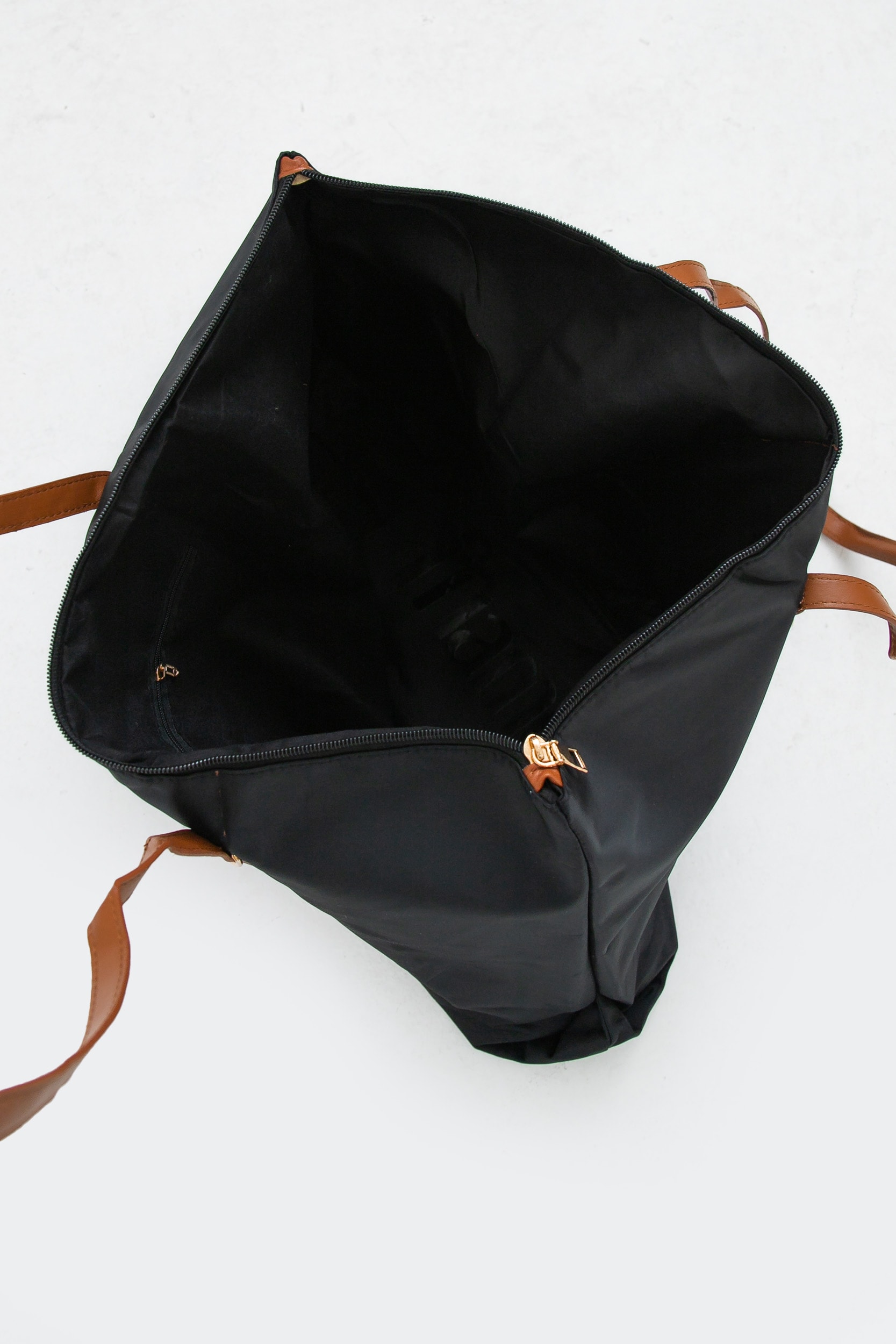 Bolsa Shopping Grande com Tiras Preto