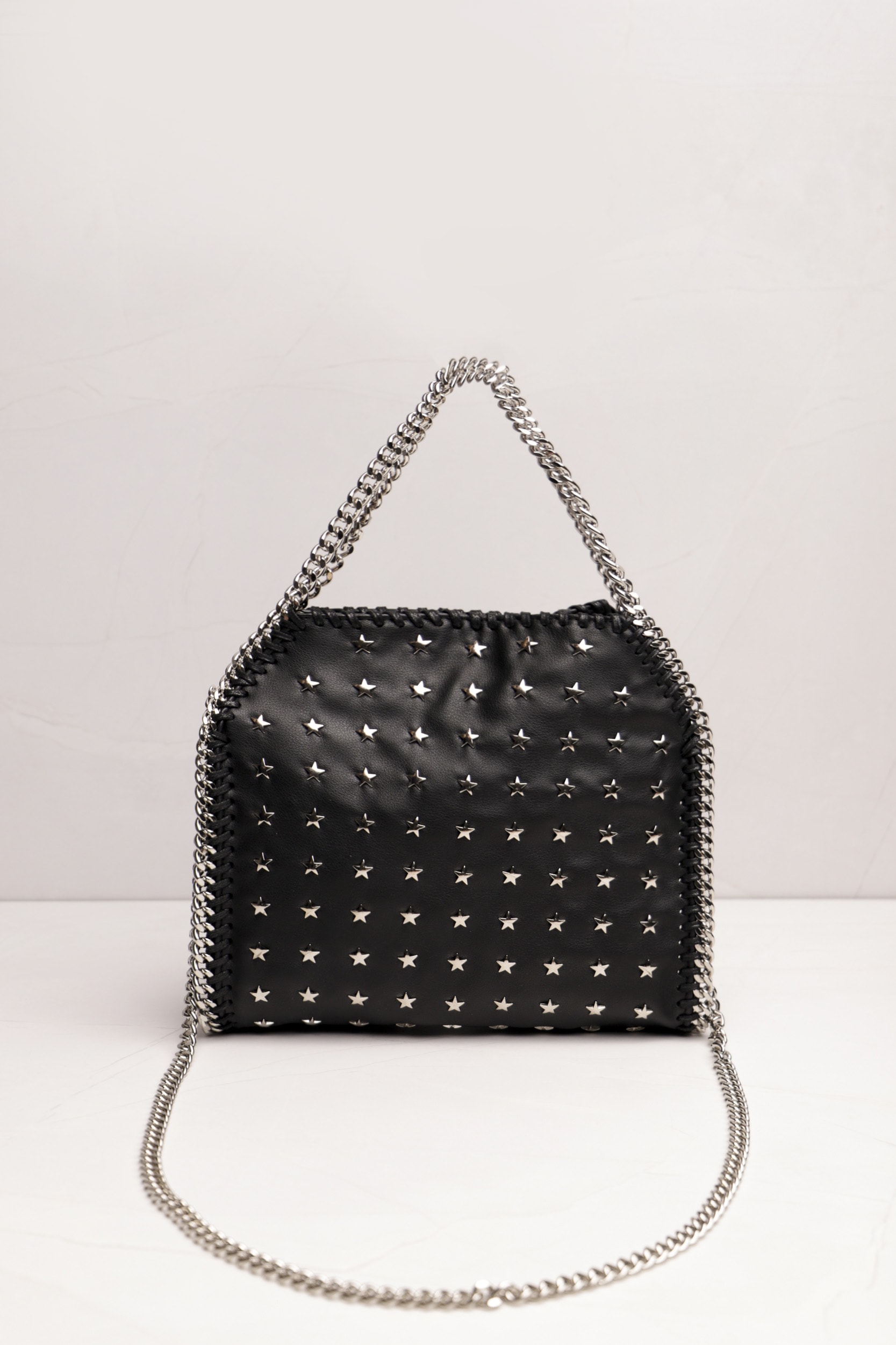 Bolsa Tote Tachas Estrelas e Correntes  Preto